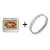 Lei Red Combination  Italian   Charm  Bracelet