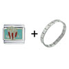 Movie Popcorn Bag Combination Italian Charm  Bracelet 