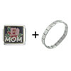 Mom &amp; Flower Combination Italian Charm Bracelet