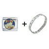 I Heart  Siamese  Cat Combination Italian Charm Bracelet