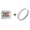 Heart My  Mom  Italian Charm Bracelet