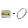  Rainbow  Hawaii Italian Charm Bracelet