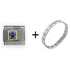 October Pink Tourmaline Color  Birthstone  Square Italian Charm  ... 