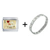 I Heart White  Piano  Italian Charm Bracelet