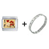 I Heart Red  Piano  Italian Charm Bracelet