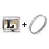 Letter L Golden Italian Charm Bracelets Combination
