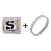 Letter S Golden  Italian   Charm   Bracelets 