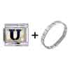  Letter   U  Golden Italian Charm Bracelets