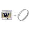  Letter   W  Golden Italian Charm Bracelets