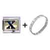 Letter X Golden Italian Charm Bracelets Combination