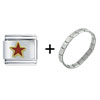  Star   Red  Combination Italian Charm Bracelet