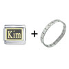 Gold Tone  Name  Kim Italian Charm  Bracelet 