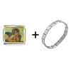 Cherub Baby Angel Thinking Combination Italian Charm Bracelet