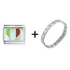 Heart Italy  Flag   Italian  Charm Bracelet