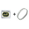  Aries  Black Italian Charm Bracelet