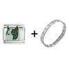 Boston Terrier Face Combination  Italian   Charm  Bracelet
