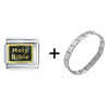  Holy   Bible  Black Italian Charm Bracelet