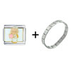 Reading Angel  Italian  Charm Bracelet