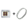 February  Amethyst  Color  Birthstone  Italian Charm Bracelet  ... 