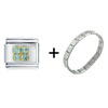March  Aquamarine  Color Birthstone Italian Charm Bracelet  ... 