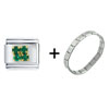 May  Emerald  Color Birthstone Italian Charm Bracelet  ... 