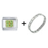  August  Peridot Color  Birthstone  Italian Charm Bracelet  ... 