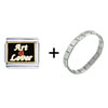  Art  Lover And Heart Combination  Italian  Charm Bracelet