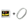 I  Heart   My  Son Italian Charm Bracelet FBT_T7256_STARTER