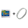 Glittered  Tropical  Paradise Italian Charm Bracelet