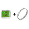 Green Happiness In Chinese Combination Italian Charm  Bracelet 