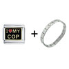 I Love My Cop Combination Italian Charm  Bracelet 