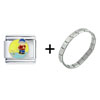  Boy  Playing Hockey Combination Italian Charm Bracelet
