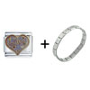 Love  Heart  Combination Italian Charm  Bracelet 