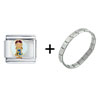 Small Girl With  Purse   Italian   Charm  Bracelet