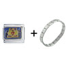 Number One  Race   Car  Italian Charm Bracelet