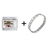 Happy  Mother's  Day Heart Italian Charm  Bracelet 