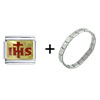 Ihs  Cross  Italian Charm Bracelet