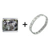 Standing Wolf Combination Italian Charm Bracelet