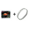 Orange Chromis  Fish  Combination  Italian   Charm  Bracelet