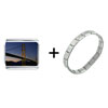 Glowing  Golden   Gate   Bridge  Italian Charm Bracelet