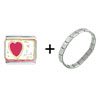 I Love You Heart Combination Italian Charm Bracelet
