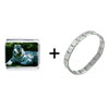  White   Tiger  Resting Italian Charm Bracelet
