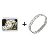 White Tiger Italian Charm Bracelet