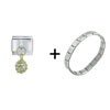 April Diamond Color Ball Italian Charm Bracelet