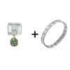May  Emerald  Color Ball Italian Charm Bracelet