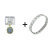 September  Sapphire  Color Ball Italian Charm Bracelet