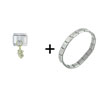  Rhinestone  Flower Dangle Combination Italian Charm Bracelet