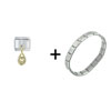 Rhinestone  Teardrop  Italian Charm Bracelet