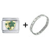 May  Emerald  Color Heart Italian Charm Bracelet  ... 