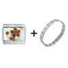 July  Ruby  Color Heart Italian Charm Bracelet  ... 